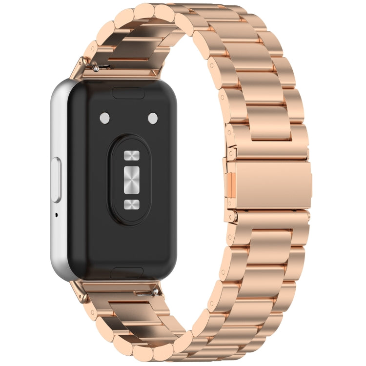 For Samsung Galaxy Fit 3 SM-R390 Three Bead Stainless Steel Metal Watch Band(Rose Gold) - free shipping - PMC TechLife - Order now!