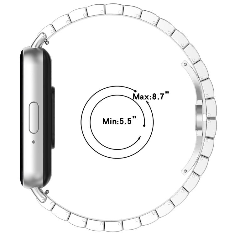 For Samsung Galaxy Fit 3 SM-R390 One Bead Stainless Steel Metal Watch Band(Silver) - Watch Bands by PMC TechLife | Online Shopping South Africa | PMC TechLife