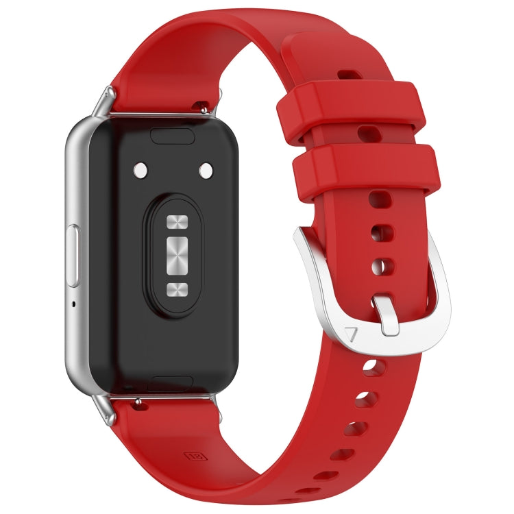 For Samsung Galaxy Fit 3 SM-R390 Metal Connector Liquid Glossy Silicone Watch Band(Red) - free shipping - PMC TechLife - Order now!