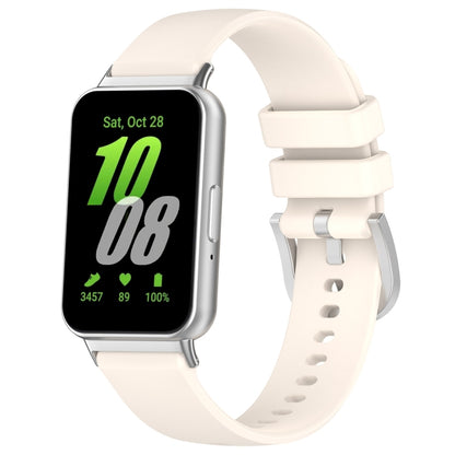 For Samsung Galaxy Fit 3 SM-R390 Metal Connector Liquid Glossy Silicone Watch Band(Starlight) - Watch Bands by PMC Jewellery | Online Shopping South Africa | PMC Jewellery