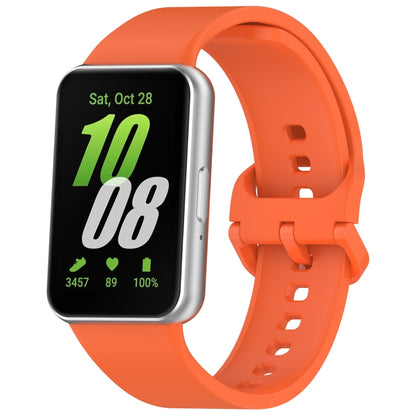 For Samsung Galaxy Fit 3 SM-R390 Solid Color Buckle Silicone Watch Band(Orange) - Watch Bands by PMC Jewellery | Online Shopping South Africa | PMC Jewellery