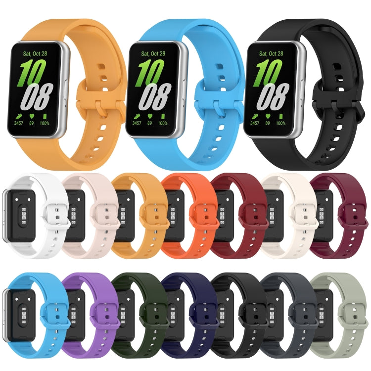 For Samsung Galaxy Fit 3 SM-R390 Solid Color Buckle Silicone Watch Band(Pink) - Watch Bands by PMC TechLife | Online Shopping South Africa | PMC TechLife