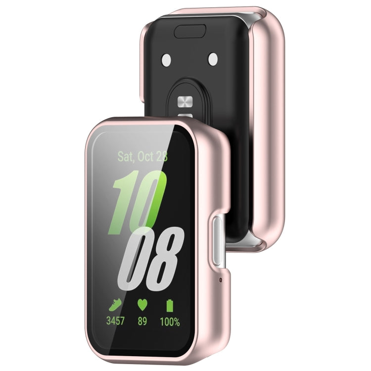 For Samsung Galaxy Fit 3 SM-R390 PC + Tempered Glass Film Integrated Watch Protective Case(Pink) - Watch Cases by PMC TechLife | Online Shopping South Africa | PMC TechLife