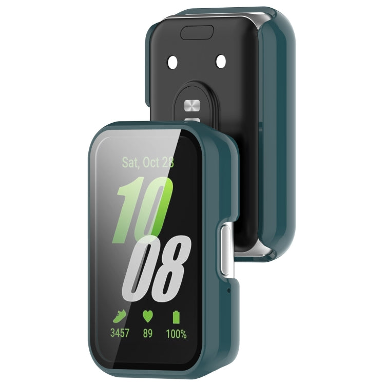 For Samsung Galaxy Fit 3 SM-R390 PC + Tempered Glass Film Integrated Watch Protective Case(Pine Green) - Watch Cases by PMC TechLife | Online Shopping South Africa | PMC TechLife | Buy Now Pay Later Mobicred