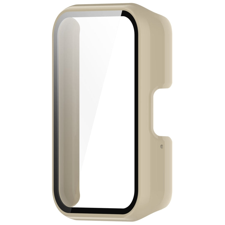 For Samsung Galaxy Fit 3 SM-R390 PC + Tempered Glass Film Integrated Watch Protective Case(Ivory White) - Watch Cases by PMC TechLife | Online Shopping South Africa | PMC TechLife