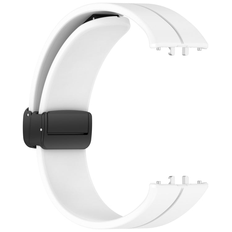 For Samsung Galaxy Fit 3 SM-R390 Magnetic Folding Buckle Silicone Watch Band(White) - Watch Bands by PMC Jewellery | Online Shopping South Africa | PMC Jewellery