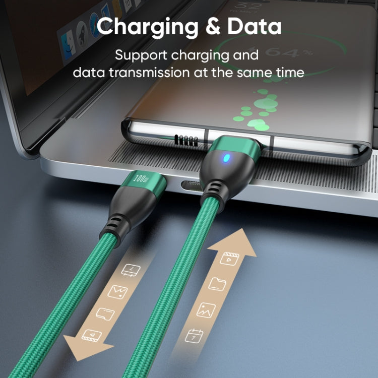 ENKAY 3 in 1 PD100W Type-C to Type-C / 8 Pin / Micro USB Magnetic Fast Charging Cable, Cable Length:1.8m(Black) - free shipping - PMC Jewellery - Order now!