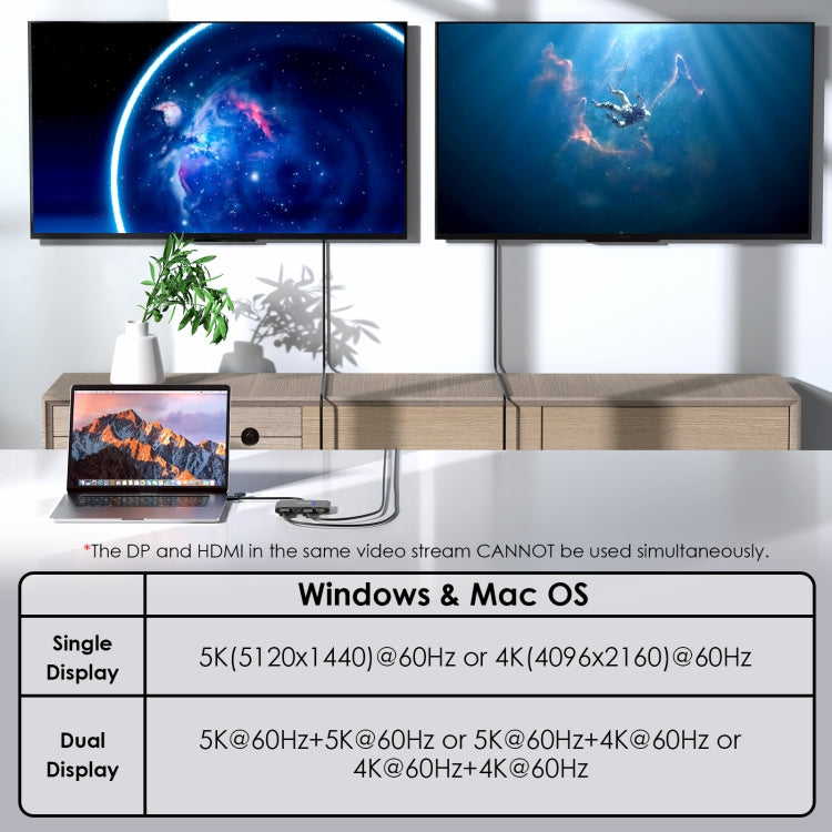 WAVLINK WL-UG69DH2 Dual Monitor USB+Type-C to Dual 4K HD DisplayPort Adapter Splitter(Silver) - free shipping - PMC Jewellery - Order now!