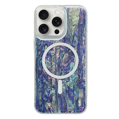 For iPhone 15 Pro Shell Texture Multicolor MagSafe TPU Phone Case(Peacock Blue) - iPhone 15 Pro Cases by PMC Jewellery | Online Shopping South Africa | PMC Jewellery