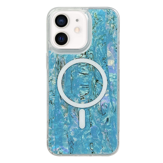 For iPhone 12 / 12 Pro Shell Texture Multicolor MagSafe TPU Phone Case(Sky Blue) - iPhone 12 / 12 Pro Cases by PMC Jewellery | Online Shopping South Africa | PMC Jewellery