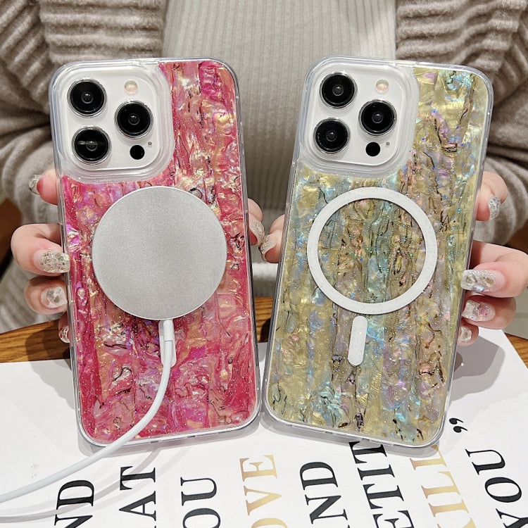 For iPhone 15 Pro Shell Texture Multicolor MagSafe TPU Phone Case(Peacock Blue) - iPhone 15 Pro Cases by PMC TechLife | Online Shopping South Africa | PMC TechLife
