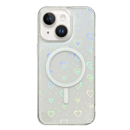 For iPhone 13 Laser Love MagSafe TPU Phone Case(Transparent) - iPhone 13 Cases by PMC Jewellery | Online Shopping South Africa | PMC Jewellery