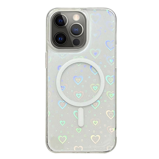 For iPhone 12 Pro Max Laser Love MagSafe TPU Phone Case(Transparent) - iPhone 12 Pro Max Cases by PMC Jewellery | Online Shopping South Africa | PMC Jewellery