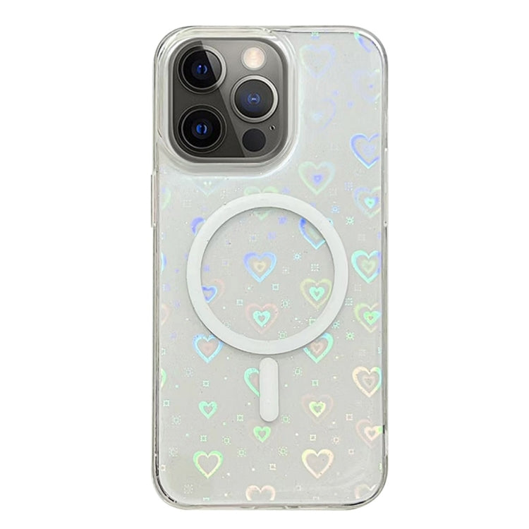 For iPhone 12 Pro Laser Love MagSafe TPU Phone Case(Transparent) - iPhone 12 / 12 Pro Cases by PMC Jewellery | Online Shopping South Africa | PMC Jewellery