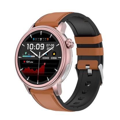 ET470 1.39 inch Color Screen Smart Watch Leather Strap, Support Bluetooth Call / ECG(Brown) - Smart Watches by PMC Jewellery | Online Shopping South Africa | PMC Jewellery