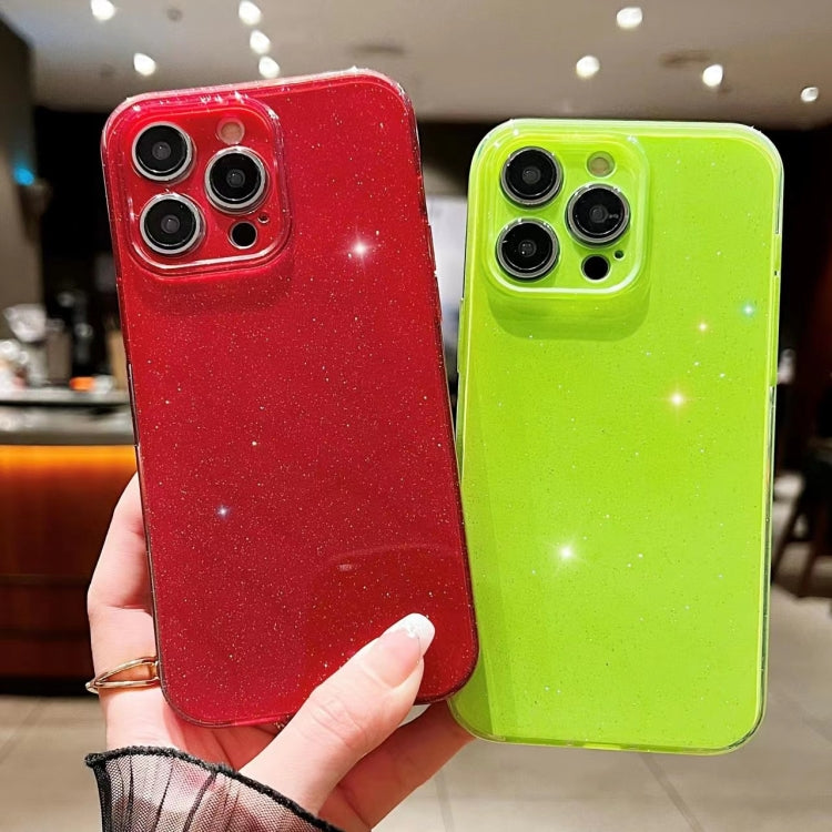 For iPhone 16 Jelly Glitter Solid Color TPU Phone Case(Fluorescent Green) - iPhone 16 Cases by PMC Jewellery | Online Shopping South Africa | PMC Jewellery | Buy Now Pay Later Mobicred