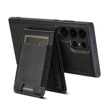 For Samsung Galaxy S24 Ultra 5G Suteni H17 Oil Eax Leather Detachable Wallet Phone Case(Black) - Galaxy S24 Ultra 5G Cases by Suteni | Online Shopping South Africa | PMC Jewellery | Buy Now Pay Later Mobicred