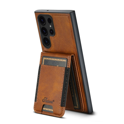 For Samsung Galaxy S24 Ultra 5G Suteni H17 Oil Eax Leather Detachable Wallet Phone Case(Brown) - Galaxy S24 Ultra 5G Cases by Suteni | Online Shopping South Africa | PMC Jewellery | Buy Now Pay Later Mobicred