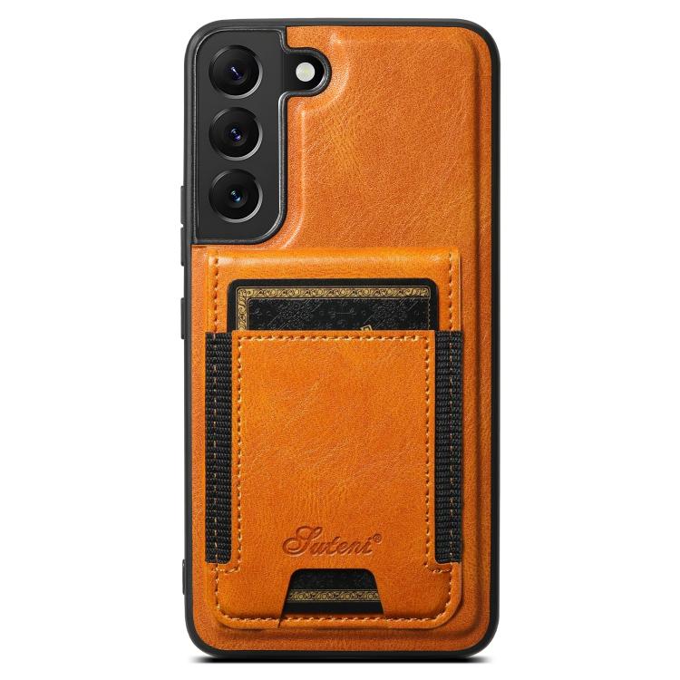 For Samsung Galaxy S25+ 5G Suteni H17 Oil Eax Leather MagSafe Detachable Wallet Phone Case(Khaki) - Galaxy S25+ 5G Cases by Suteni | Online Shopping South Africa | PMC TechLife | Buy Now Pay Later Mobicred