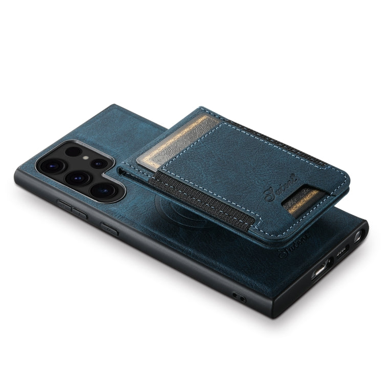 For Samsung Galaxy S24 Ultra 5G Suteni H17 Litchi Texture Leather MagSafe Detachable Wallet Phone Case(Blue) - Galaxy S24 Ultra 5G Cases by Suteni | Online Shopping South Africa | PMC Jewellery | Buy Now Pay Later Mobicred