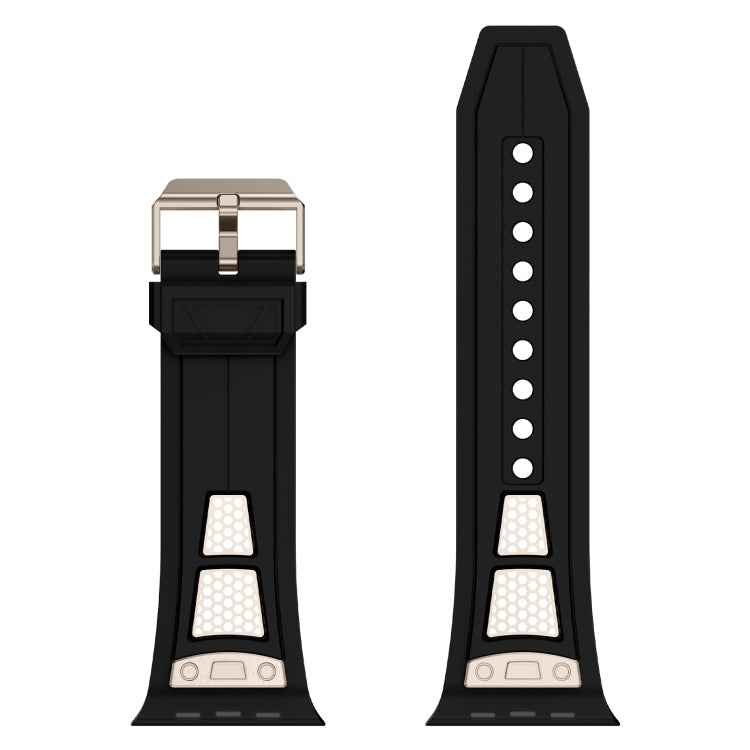 For Apple Watch Series 5 44mm Breathable Stainless Steel Mesh TPU Watch Band(Black Titanium) - Watch Bands by PMC TechLife | Online Shopping South Africa | PMC TechLife