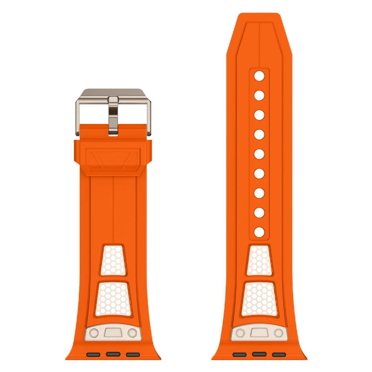 For Apple Watch Series 3 42mm Breathable Stainless Steel Mesh TPU Watch Band(Orange Titanium) - free shipping - PMC TechLife - Order now!