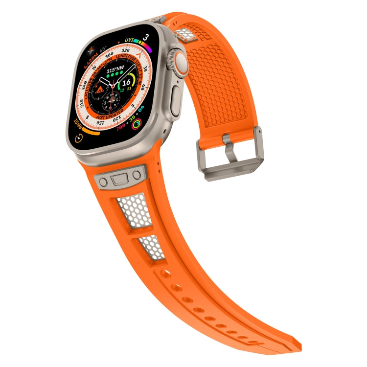 For Apple Watch Series 3 42mm Breathable Stainless Steel Mesh TPU Watch Band(Orange Titanium) - free shipping - PMC TechLife - Order now!