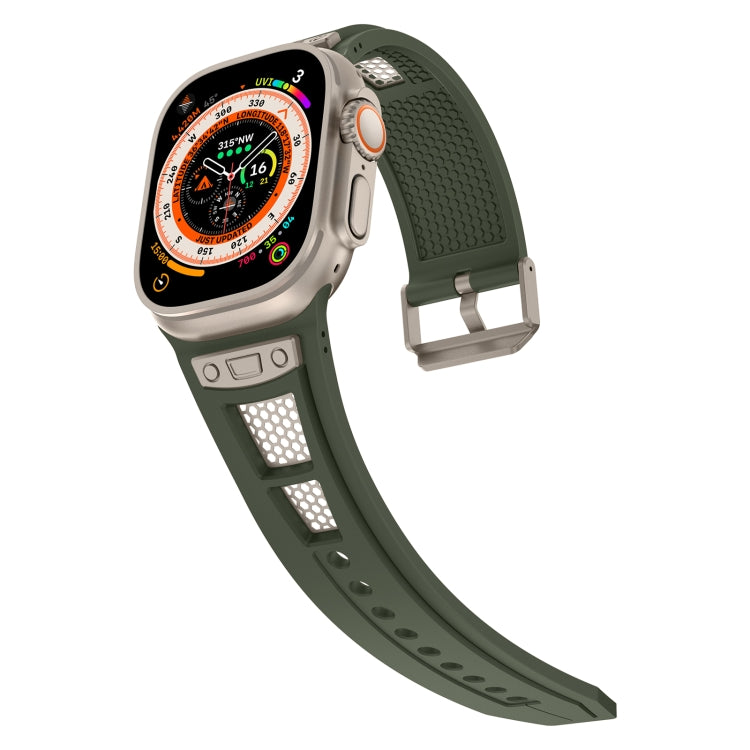 For Apple Watch Series 3 42mm Breathable Stainless Steel Mesh TPU Watch Band(Green Titanium) - free shipping - PMC TechLife - Order now!