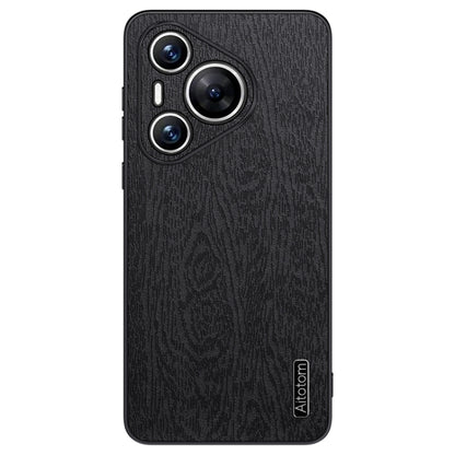 For Huawei Pura 70 Tree Bark Leather Shockproof Phone Case(Black) - Huawei Cases by PMC Jewellery | Online Shopping South Africa | PMC Jewellery | Buy Now Pay Later Mobicred