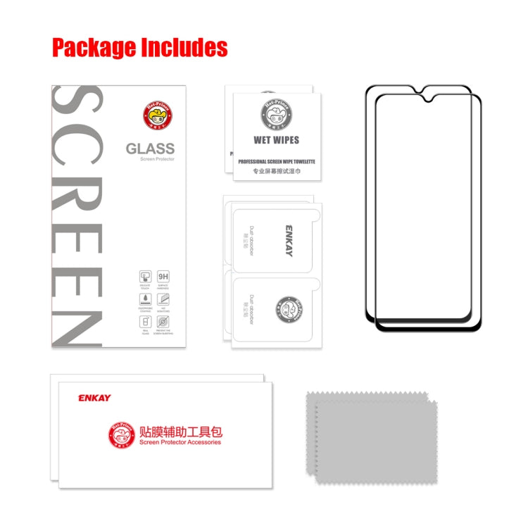 For Tecno Spark Go 2023 2pcs ENKAY Full Glue High Aluminum-silicon Tempered Glass Film - Tecno Tempered Glass by ENKAY | Online Shopping South Africa | PMC TechLife | Buy Now Pay Later Mobicred