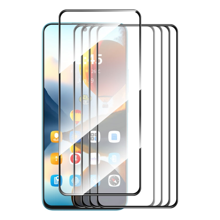 For Tecno Spark 20C 5pcs ENKAY Full Glue High Aluminum-silicon Tempered Glass Film - Tecno Tempered Glass by ENKAY | Online Shopping South Africa | PMC TechLife | Buy Now Pay Later Mobicred