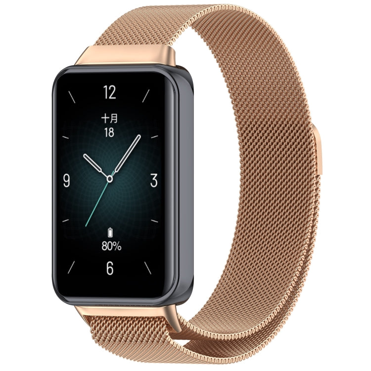 For Honor Band 9 Milan Magnetic Steel Mesh Watch Band(Rose Gold) - Watch Bands by PMC TechLife | Online Shopping South Africa | PMC TechLife