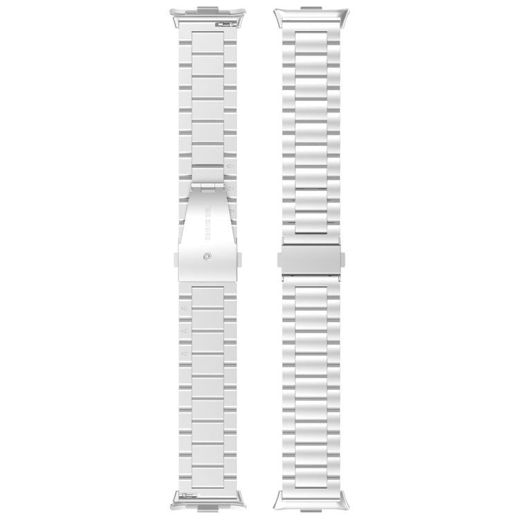 For Xiaomi Mi Band 8 Pro Three Bead Stainless Steel Metal Watch Band(Gold) - Watch Bands by PMC TechLife | Online Shopping South Africa | PMC TechLife