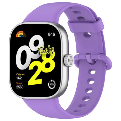 For Redmi Watch 4 Solid Color Colorful Buckle Silicone Watch Band(Purple) - Watch Bands by PMC Jewellery | Online Shopping South Africa | PMC Jewellery