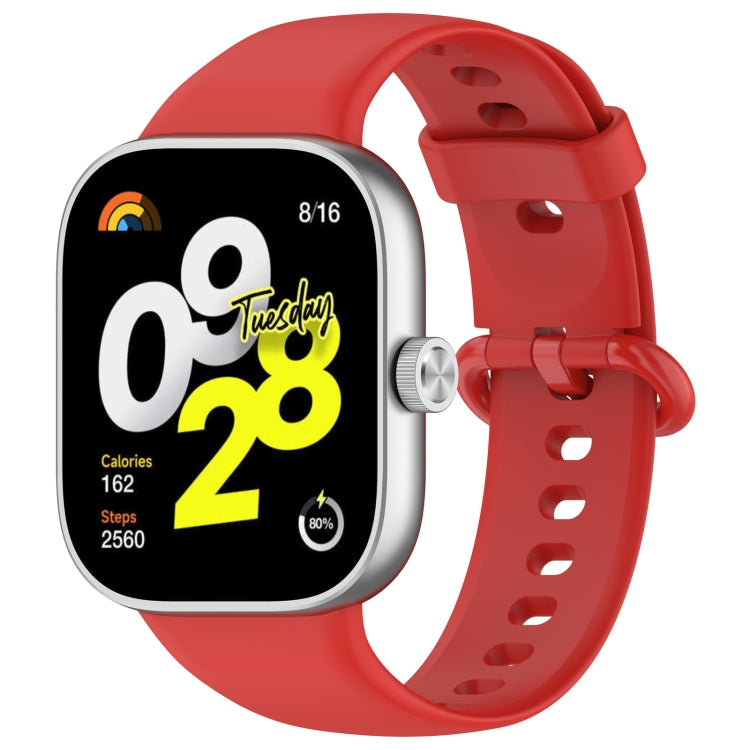 For Xiaomi  Mi Band 8 Pro Solid Color Colorful Buckle Silicone Watch Band(Red) - Watch Bands by PMC Jewellery | Online Shopping South Africa | PMC Jewellery