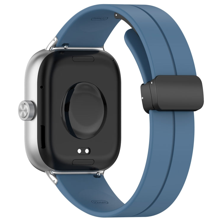 For Redmi Watch 4 Groove Folding Magnetic Buckle Silicone Watch Band(Blue) - Watch Bands by PMC TechLife | Online Shopping South Africa | PMC TechLife