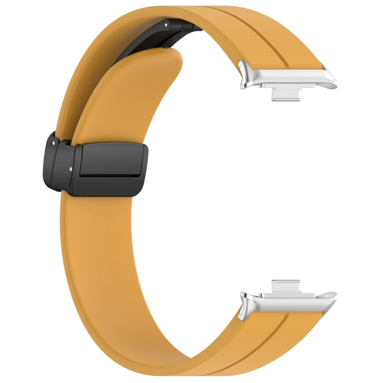 For Redmi Watch 4 Groove Folding Magnetic Buckle Silicone Watch Band(Yellow) - Watch Bands by PMC TechLife | Online Shopping South Africa | PMC TechLife