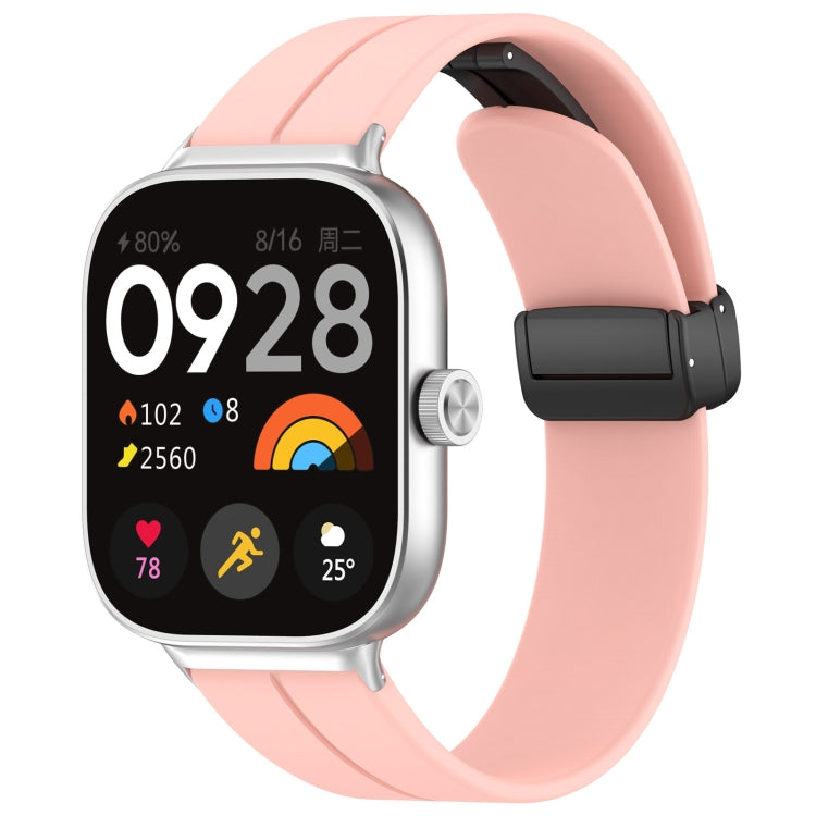 For Redmi Watch 4 / Watch 5 Groove Folding Magnetic Buckle Silicone Watch Band(Pink) - free shipping - PMC TechLife - Order now!