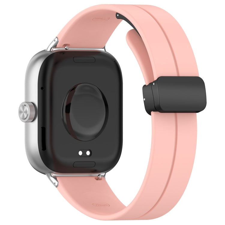 For Redmi Watch 4 / Watch 5 Groove Folding Magnetic Buckle Silicone Watch Band(Pink) - free shipping - PMC TechLife - Order now!