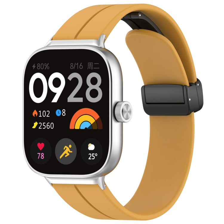 For Xiaomi  Mi Band 8 Pro Groove Folding Magnetic Buckle Silicone Watch Band(Yellow) - Watch Bands by PMC TechLife | Online Shopping South Africa | PMC TechLife