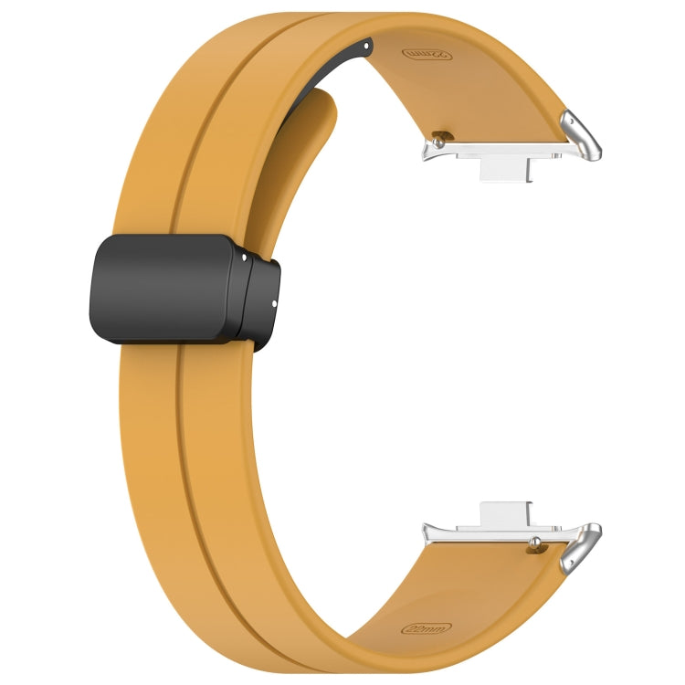 For Xiaomi  Mi Band 8 Pro Groove Folding Magnetic Buckle Silicone Watch Band(Yellow) - Watch Bands by PMC TechLife | Online Shopping South Africa | PMC TechLife