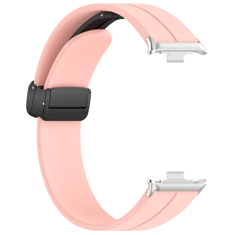 For Xiaomi  Mi Band 8 Pro Groove Folding Magnetic Buckle Silicone Watch Band(Pink) - Watch Bands by PMC Jewellery | Online Shopping South Africa | PMC Jewellery