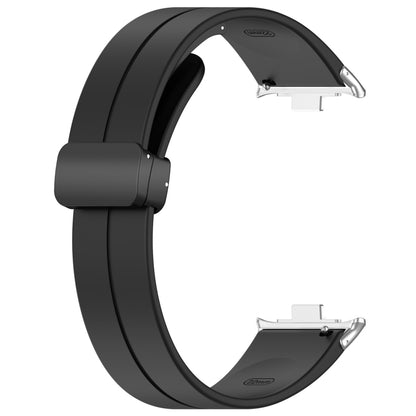 For Xiaomi  Mi Band 8 Pro Groove Folding Magnetic Buckle Silicone Watch Band(Black) - Watch Bands by PMC Jewellery | Online Shopping South Africa | PMC Jewellery