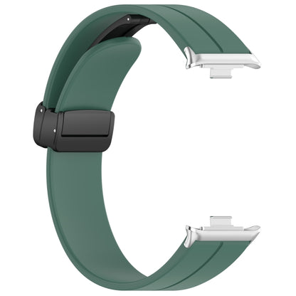 For Xiaomi  Mi Band 8 Pro Groove Folding Magnetic Buckle Silicone Watch Band(Dark Green) - Watch Bands by PMC Jewellery | Online Shopping South Africa | PMC Jewellery