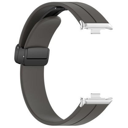 For Xiaomi  Mi Band 8 Pro Groove Folding Magnetic Buckle Silicone Watch Band(Dark Gray) - Watch Bands by PMC Jewellery | Online Shopping South Africa | PMC Jewellery