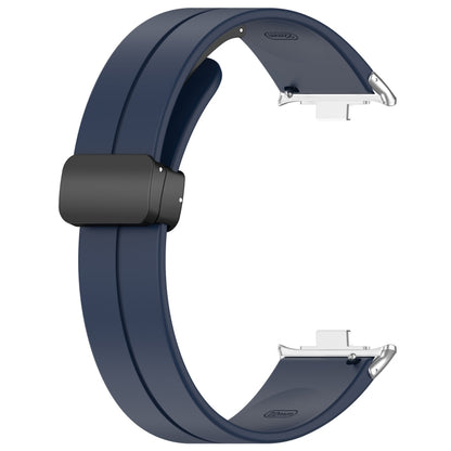 For Xiaomi  Mi Band 8 Pro Groove Folding Magnetic Buckle Silicone Watch Band(Dark Blue) - Watch Bands by PMC Jewellery | Online Shopping South Africa | PMC Jewellery