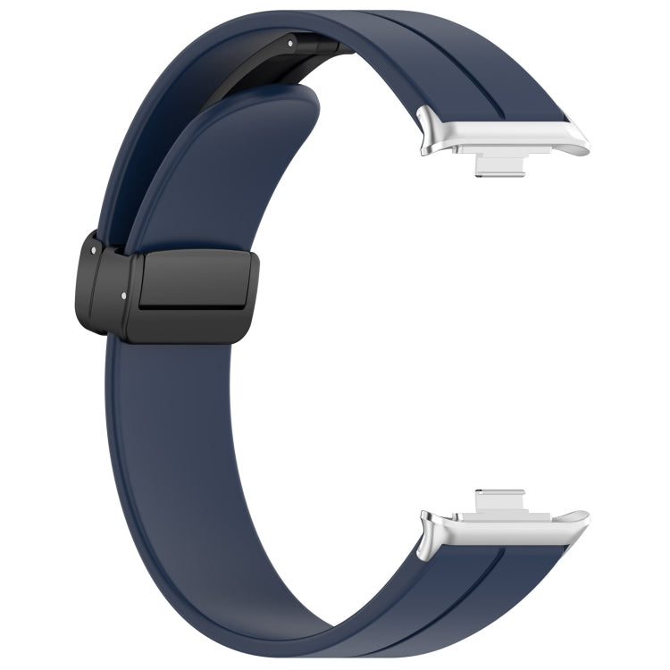 For Xiaomi  Mi Band 8 Pro Groove Folding Magnetic Buckle Silicone Watch Band(Dark Blue) - Watch Bands by PMC Jewellery | Online Shopping South Africa | PMC Jewellery