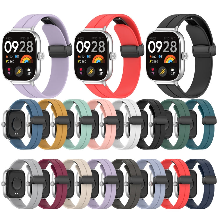 For Redmi Watch 4 Groove Folding Magnetic Buckle Silicone Watch Band(Purple) - Watch Bands by PMC TechLife | Online Shopping South Africa | PMC TechLife