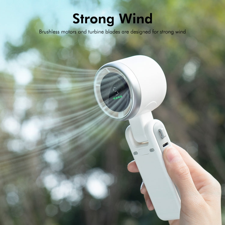 ENKAY Hat-Prince 3600mAh Battery Max 8H Cooling times Foldable Neck Turbo Fan with Digital Display(White) - Electric Fans by ENKAY | Online Shopping South Africa | PMC Jewellery | Buy Now Pay Later Mobicred