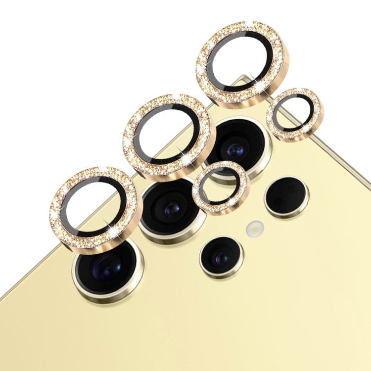 For Samsung Galaxy S24 Ultra 5G NORTHJO Camera Lens Bling Glitter Metal Ring Tempered Glass Film(Gold) - free shipping - PMC Jewellery - Order now!